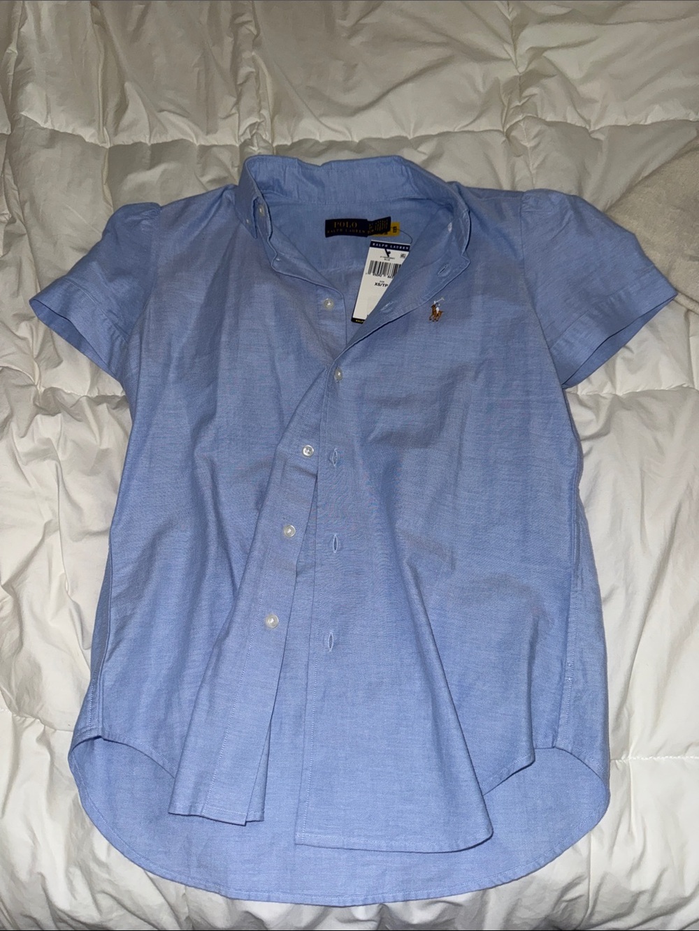 Ralph Lauren Light Blue Short-Sleeve Button-Down Shirt